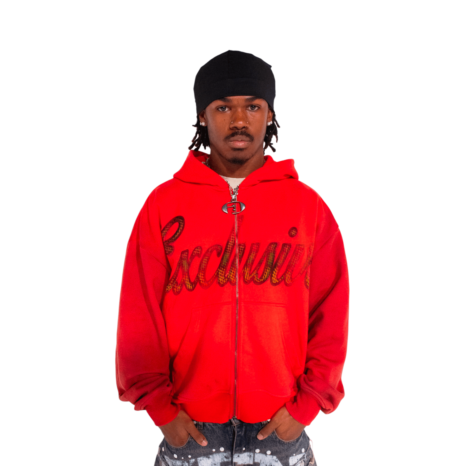“Halftone” Hoodie (Crimson) - Dres Exclusives