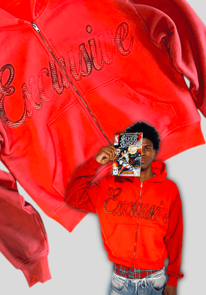 “Halftone” Hoodie (Crimson) - Dres Exclusives