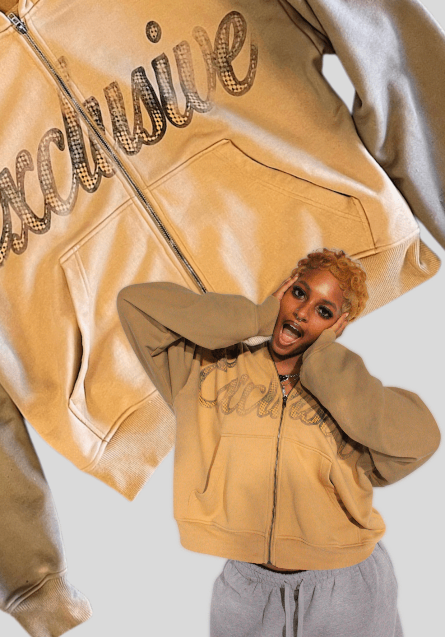“Halftone” Hoodie (Sandstone) - Dres Exclusives